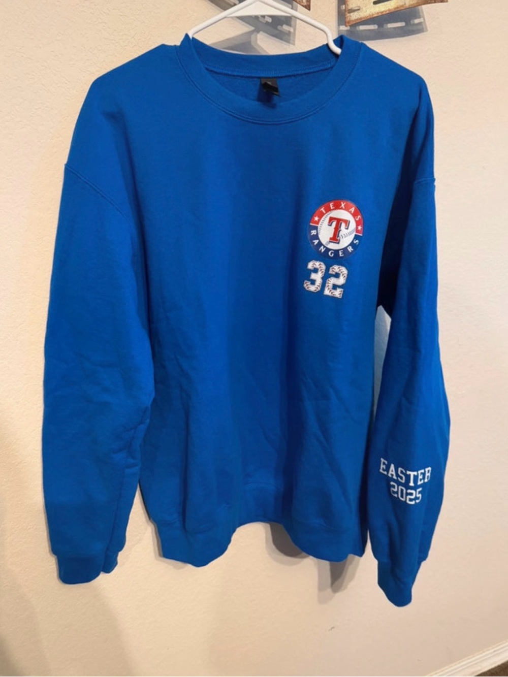 Gildan Royal Blue Texas Rangers Crewneck Sweatshirt